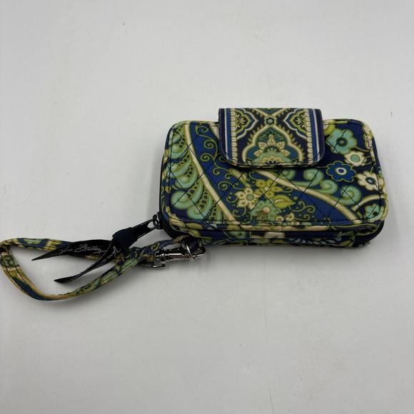 Vera Bradley Wristlet Wallet Womens One Size Blue Floral Quilted Cotton ID Zip - Picture 2 of 12